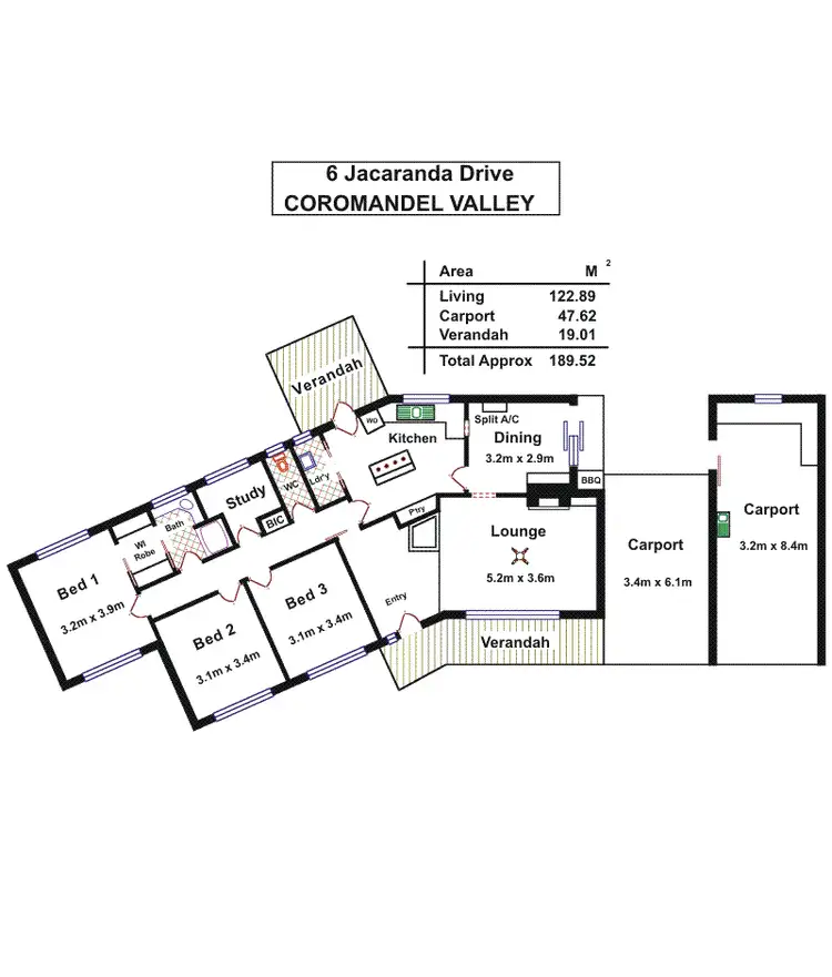 Floorplan of Homely house listing, 6 Jacaranda Drive, Coromandel Valley SA 5051