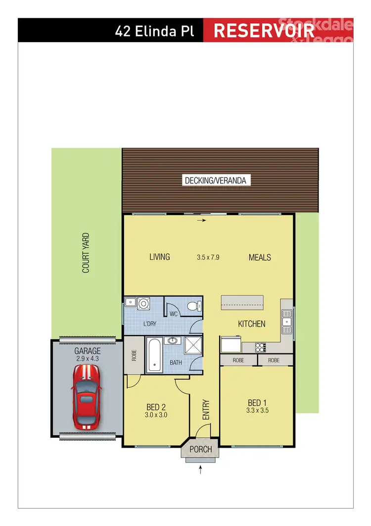 Floorplan of Homely unit listing, 42 Elinda Place, Reservoir VIC 3073
