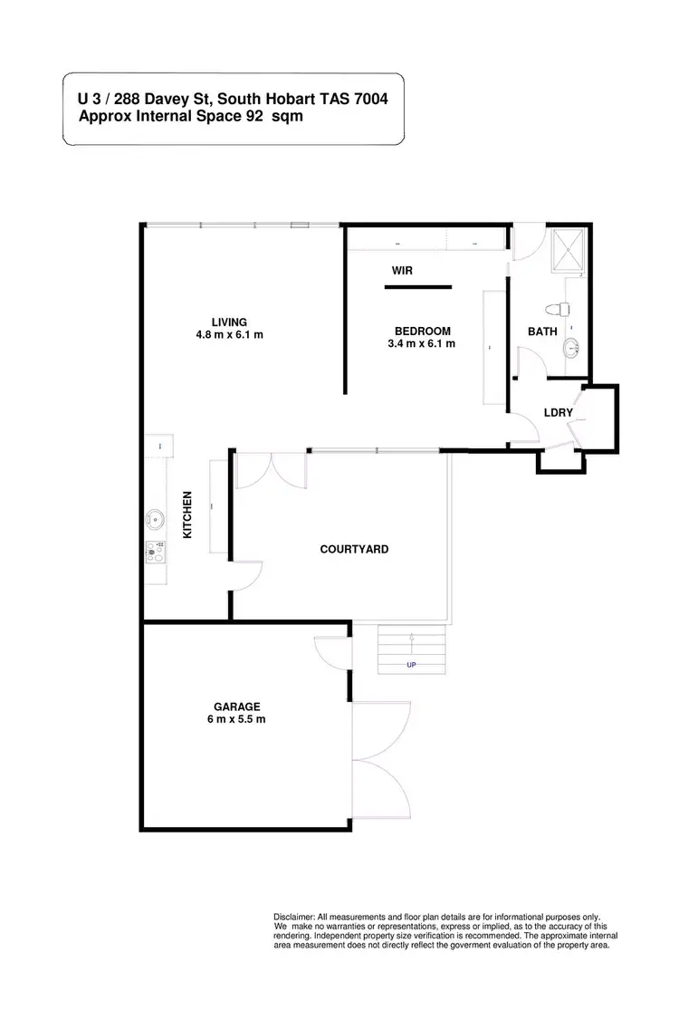 Floorplan of Homely townhouse listing, 3/288 Davey Street, South Hobart TAS 7004