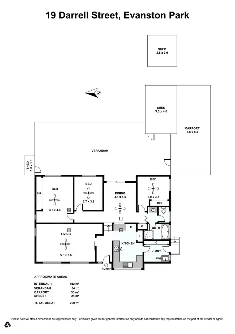 Floorplan of Homely house listing, 19 Darrell Street, Evanston Park SA 5116