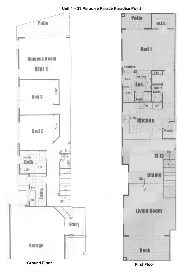 Floorplan of Homely semi-detached listing, 1/23 Paradise Parade, Paradise Point QLD 4216