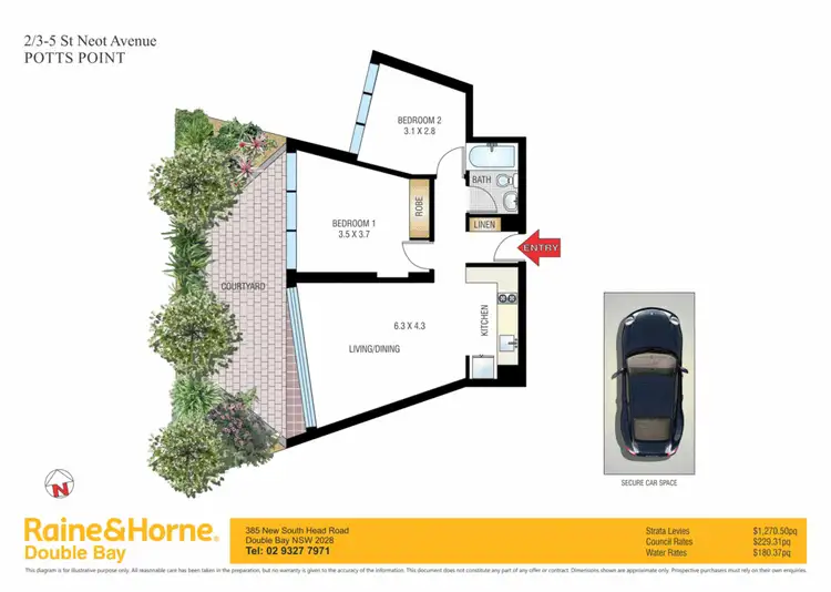 Floorplan of Homely apartment listing, 2/3-5 St Neot Avenue, Potts Point NSW 2011