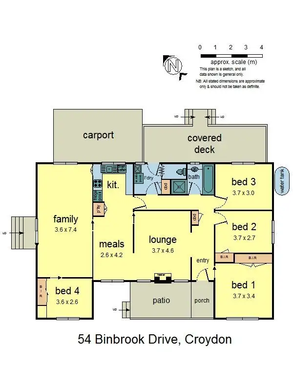 Floorplan of Homely house listing, 54 Binbrook Drive, Croydon VIC 3136