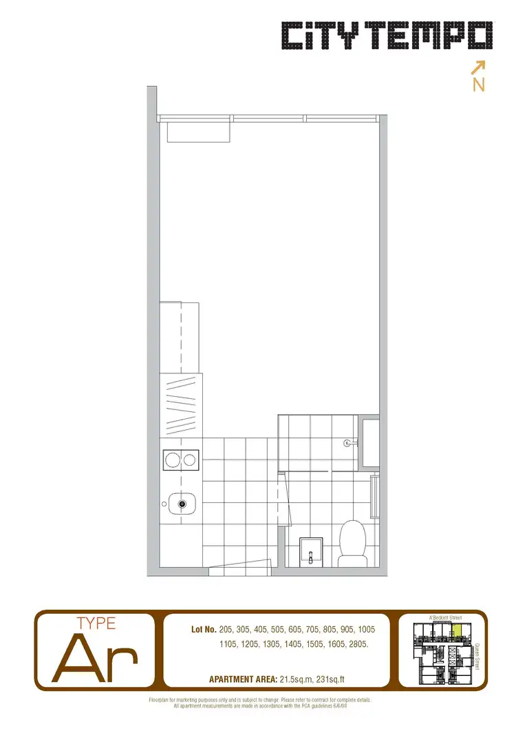 Floorplan of Homely studio listing, 705/181 A'Beckett Street, Melbourne (cbd) VIC 3000