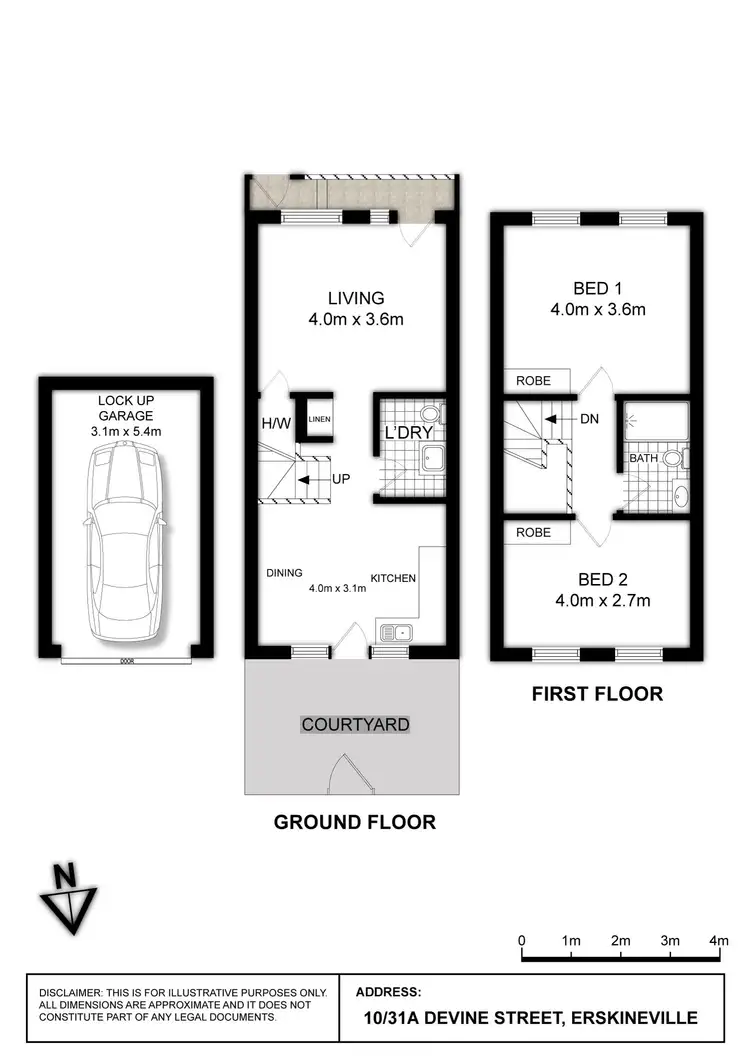Floorplan of Homely townhouse listing, 10/31A Devine Street (entry via Bray Street), Erskineville NSW 2043