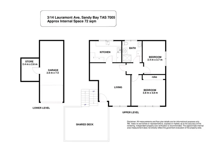 Floorplan of Homely unit listing, 3/14 Lauramont Avenue, Sandy Bay TAS 7005
