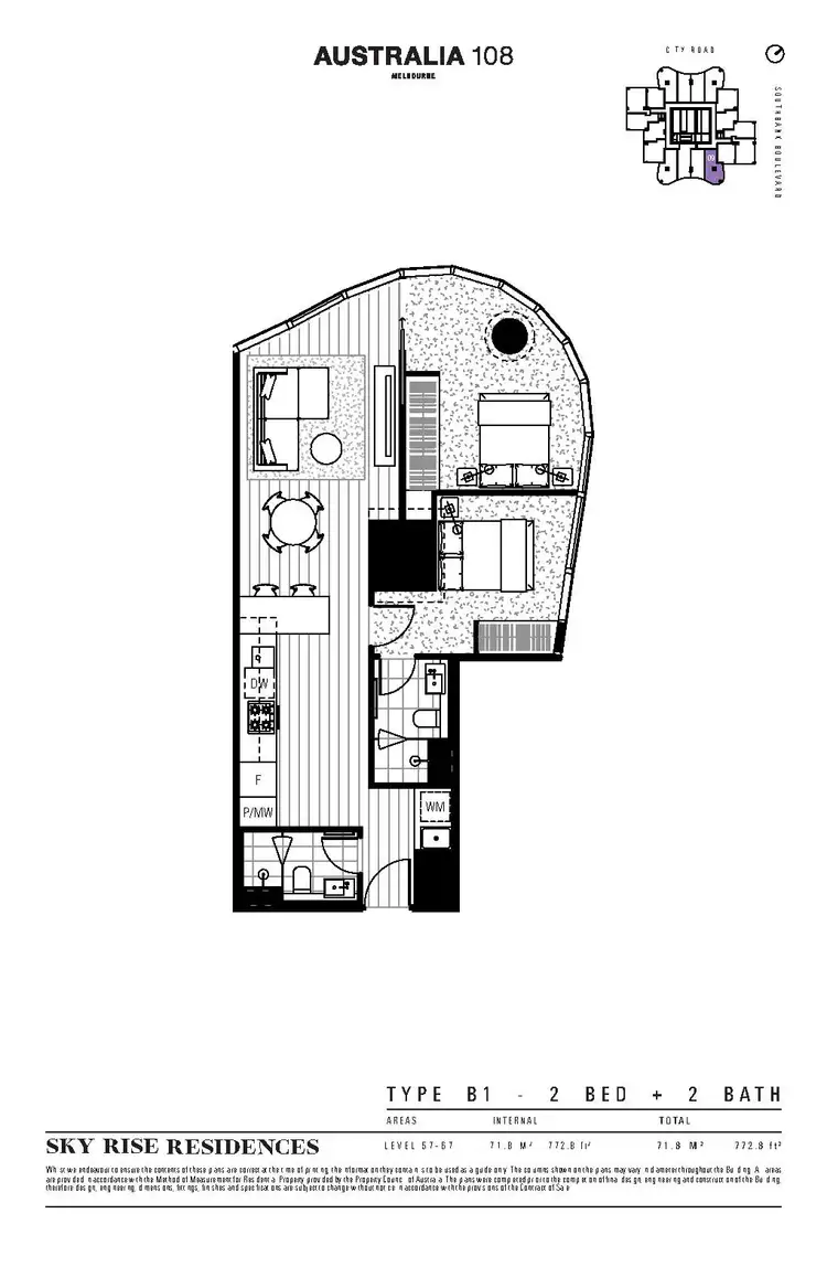 Floorplan of Homely apartment listing, 6209 70 Southbank Blvd, Southbank VIC 3006