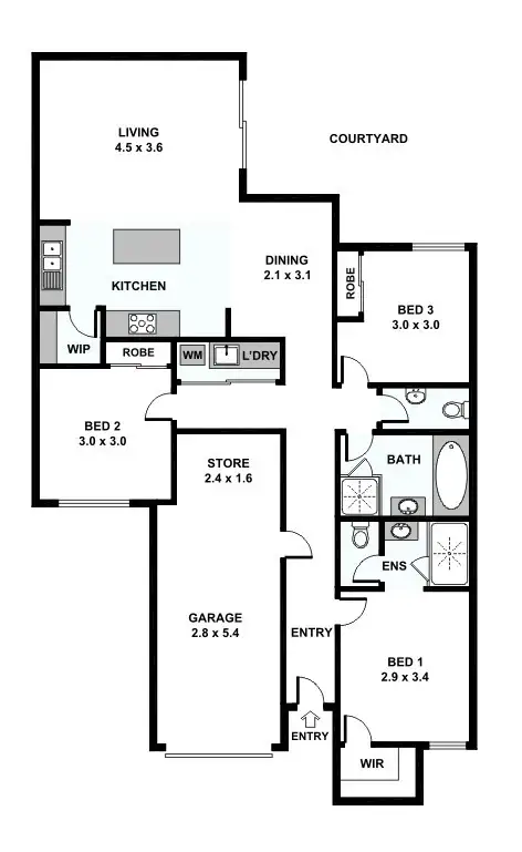 Floorplan of Homely villa listing, 24C Grindleford Drive, Balcatta WA 6021