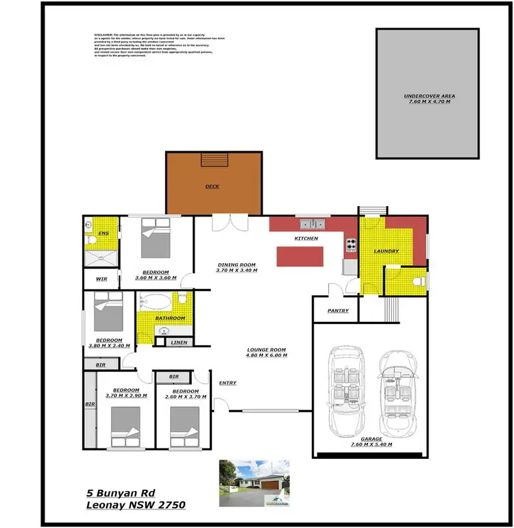 Floorplan of Homely house listing, 5 Bunyan Road, Leonay NSW 2750
