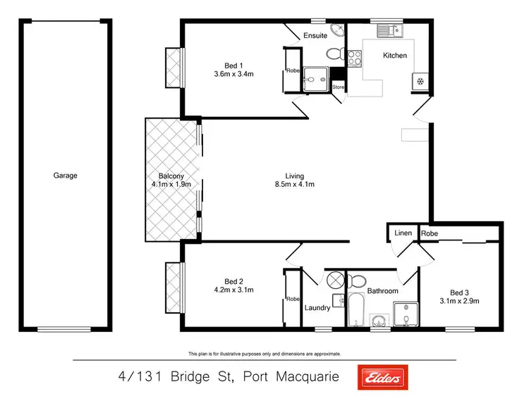 Floorplan of Homely unit listing, 4/131 Bridge Street, Port Macquarie NSW 2444