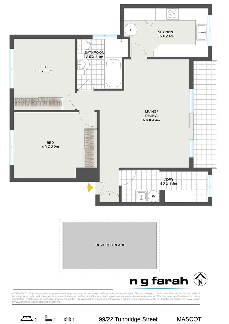 Floorplan of Homely apartment listing, 99/22 Tunbridge Street, Mascot NSW 2020