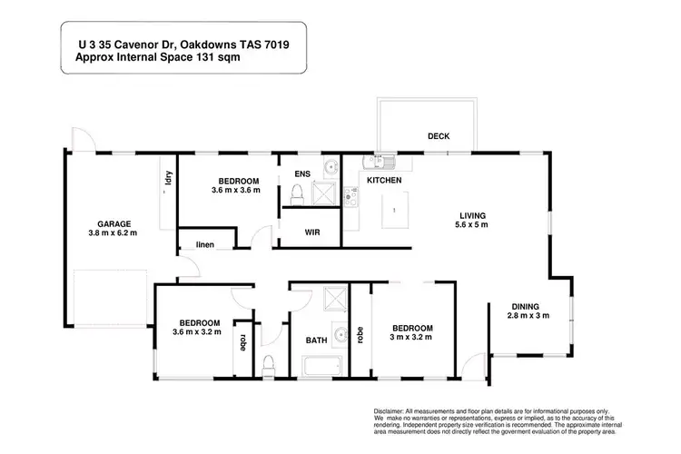 Floorplan of Homely house listing, 3/35 Cavenor Drive, Oakdowns TAS 7019