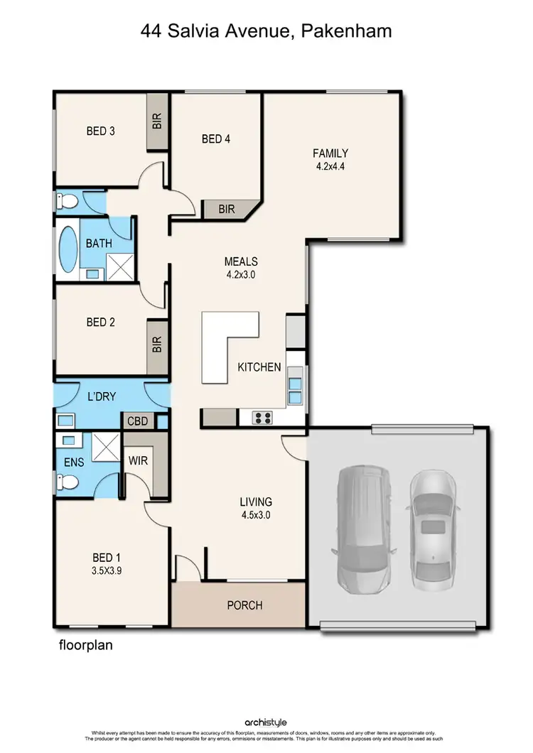 Floorplan of Homely house listing, 44 Salvia Avenue, Pakenham VIC 3810