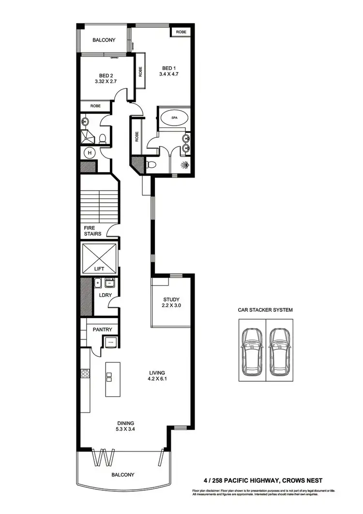 Floorplan of Homely apartment listing, 4/258 Pacific Highway, Crows Nest NSW 2065