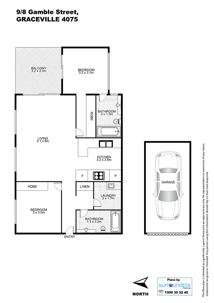 Floorplan of Homely unit listing, 9/8 Gamble St, Graceville QLD 4075