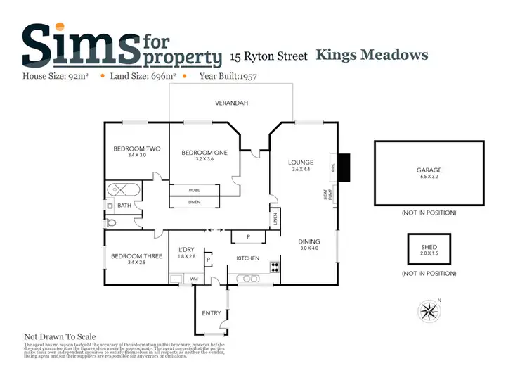 Floorplan of Homely house listing, 15 Ryton Street, Kings Meadows TAS 7249
