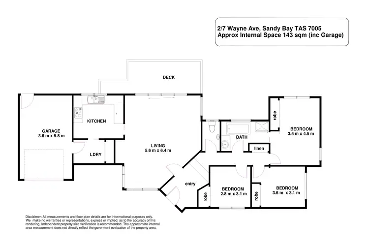 Floorplan of Homely townhouse listing, 2/7 Wayne Avenue, Sandy Bay TAS 7005