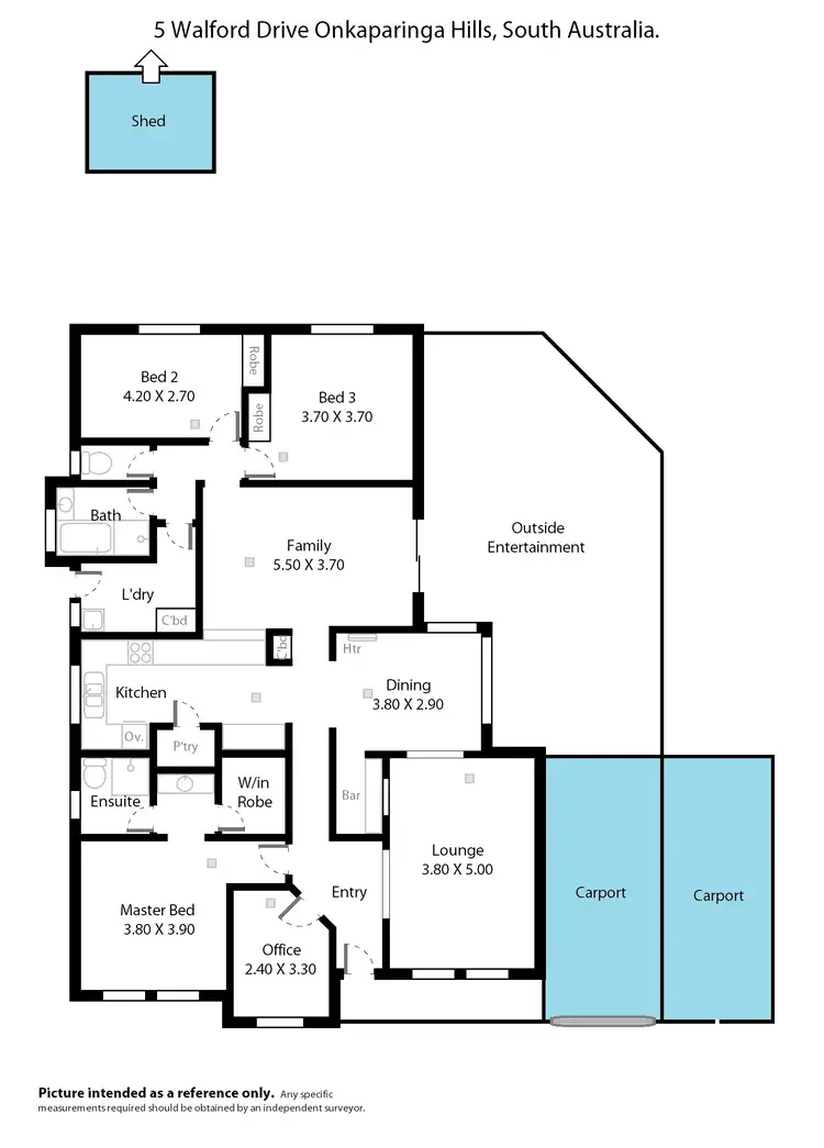 Floorplan of Homely house listing, 5 Walford Drive, Onkaparinga Hills SA 5163