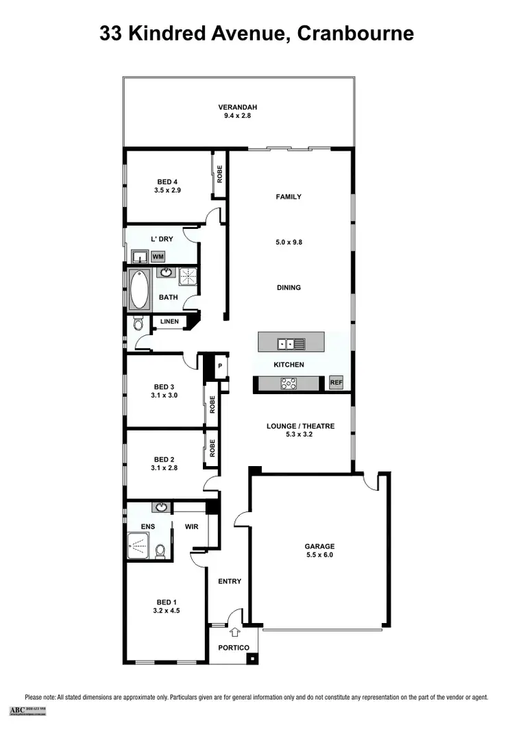 Floorplan of Homely house listing, 33 Kindred Avenue, Cranbourne North VIC 3977