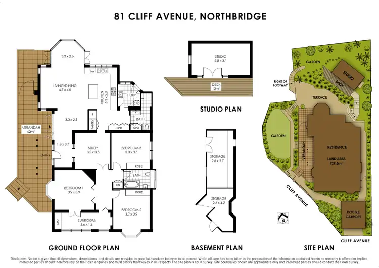 Floorplan of Homely house listing, 81 Cliff Avenue, Northbridge NSW 2063