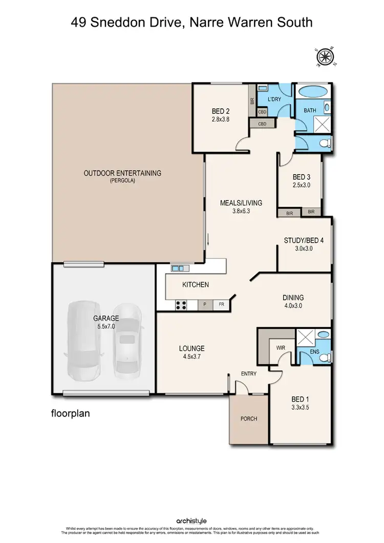 Floorplan of Homely house listing, 49 Sneddon Drive, Narre Warren South VIC 3805