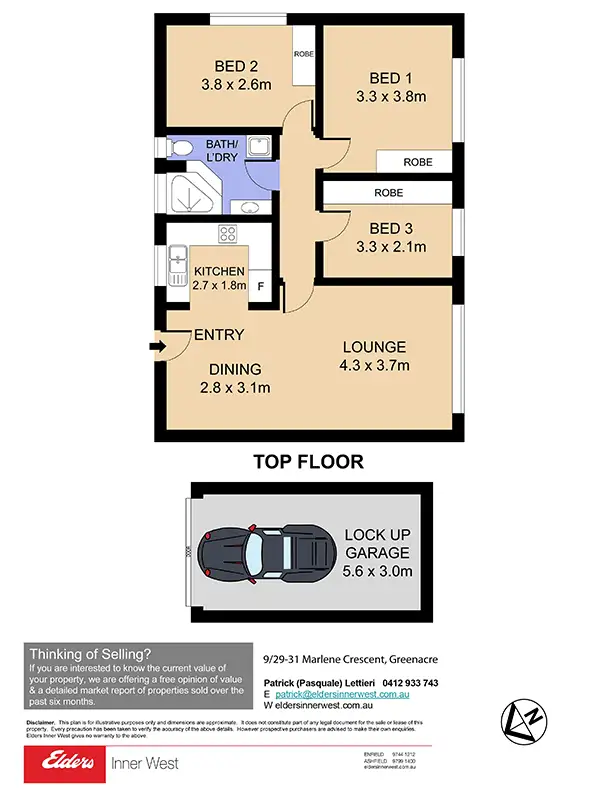 Floorplan of Homely unit listing, 9/29-31 Marlene Crescent, Greenacre NSW 2190