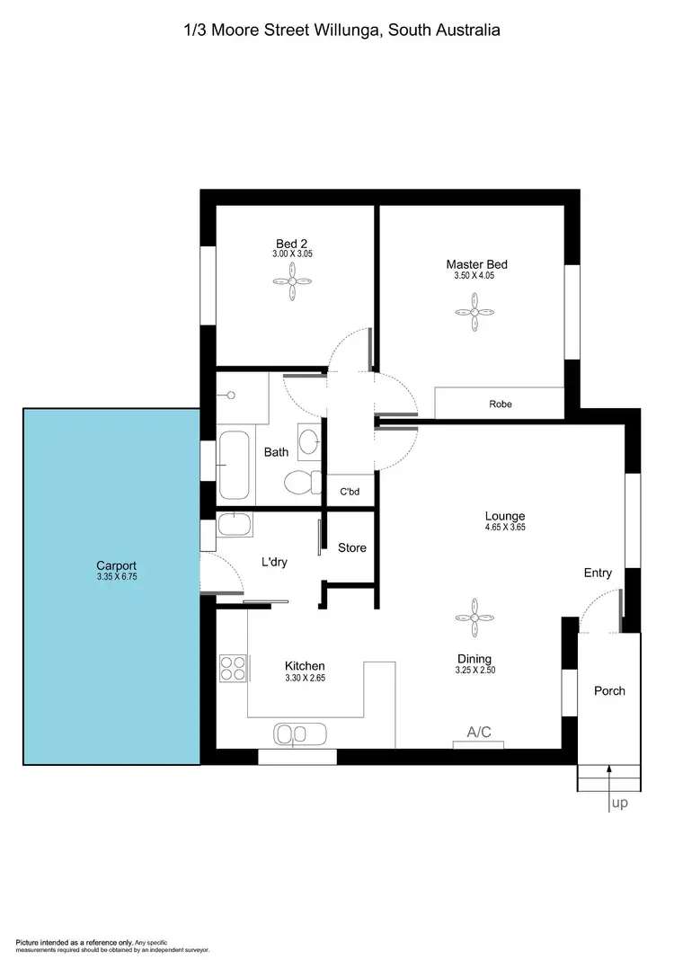 Floorplan of Homely unit listing, 1/3 Moore Street, Willunga SA 5172