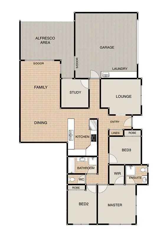 Floorplan of Homely semi-detached listing, Unit 1, 1 Lloyd street, Caboolture QLD 4510