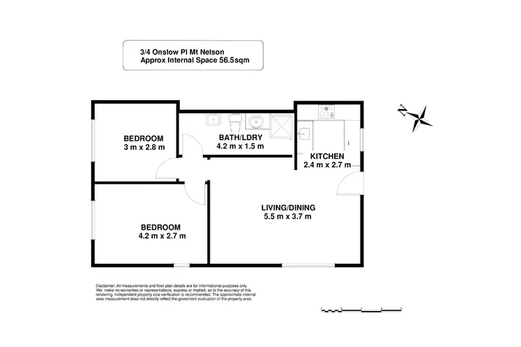Floorplan of Homely unit listing, 3/4 Onslow Place, Mount Nelson TAS 7007