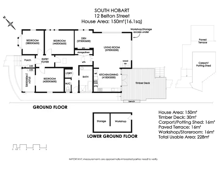 Floorplan of Homely house listing, 12 Belton Street, South Hobart TAS 7004