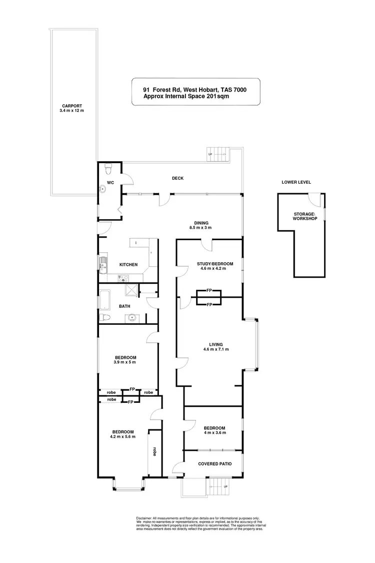 Floorplan of Homely house listing, 91 Forest Road, West Hobart TAS 7000