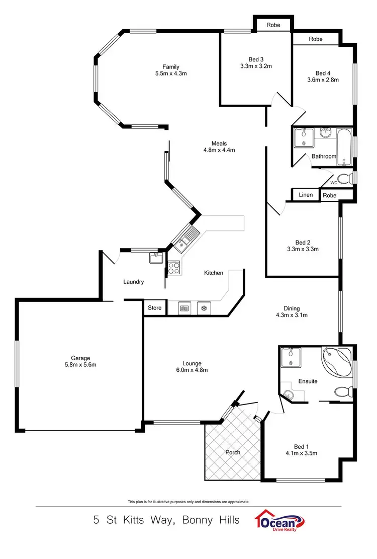 Floorplan of Homely house listing, 5 St Kitts Way, Bonny Hills NSW 2445