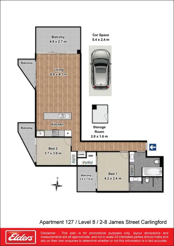 Floorplan of Homely apartment listing, 127/2 James St, Carlingford NSW 2118