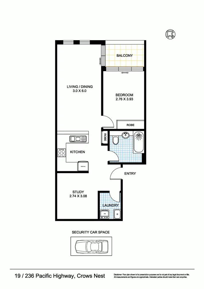 Floorplan of Homely apartment listing, 19/236 Pacific Highway, Crows Nest NSW 2065