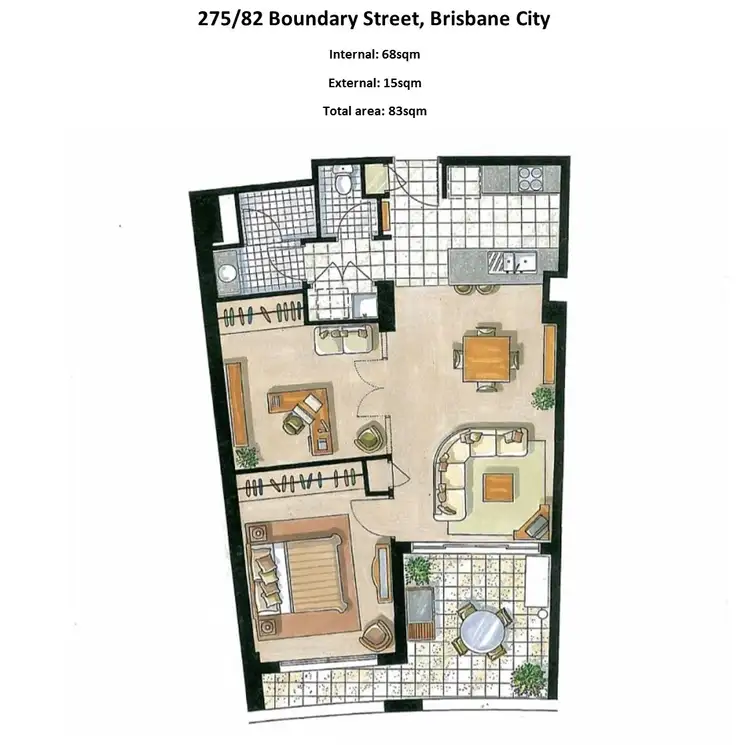 Floorplan of Homely apartment listing, 82 Boundary Street, Brisbane City QLD 4000