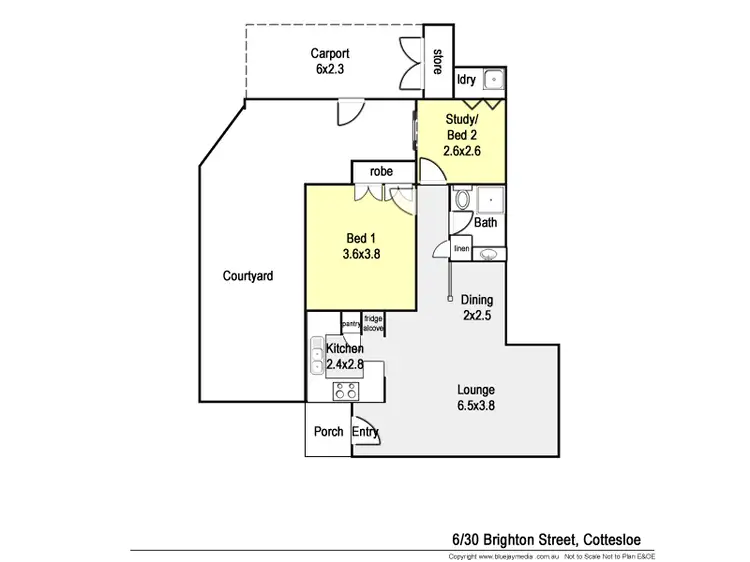 Floorplan of Homely unit listing, 6/30 Brighton Street, Cottesloe WA 6011