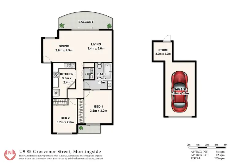 Floorplan of Homely unit listing, 9/81-85 Grosvenor St, Morningside QLD 4170