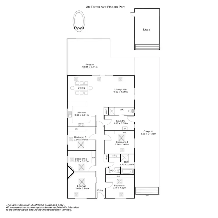 Floorplan of Homely house listing, 28 Torres Ave, Flinders Park SA 5025