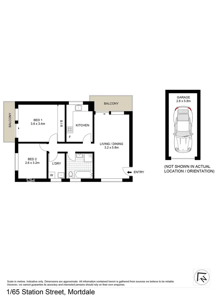 Floorplan of Homely unit listing, 1/65 Station Street, Mortdale NSW 2223