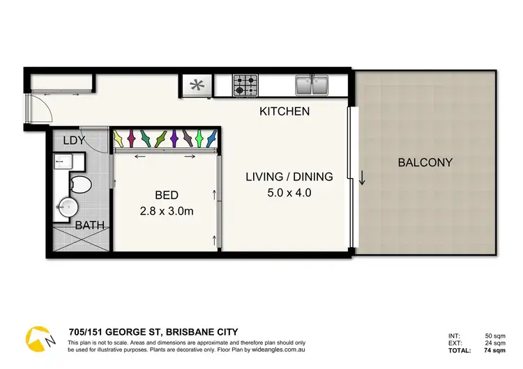 Floorplan of Homely apartment listing, 705/151 George Street, Brisbane City QLD 4000