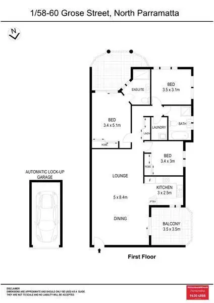 Floorplan of Homely apartment listing, 1/58-60 Grose Street, North Parramatta NSW 2151