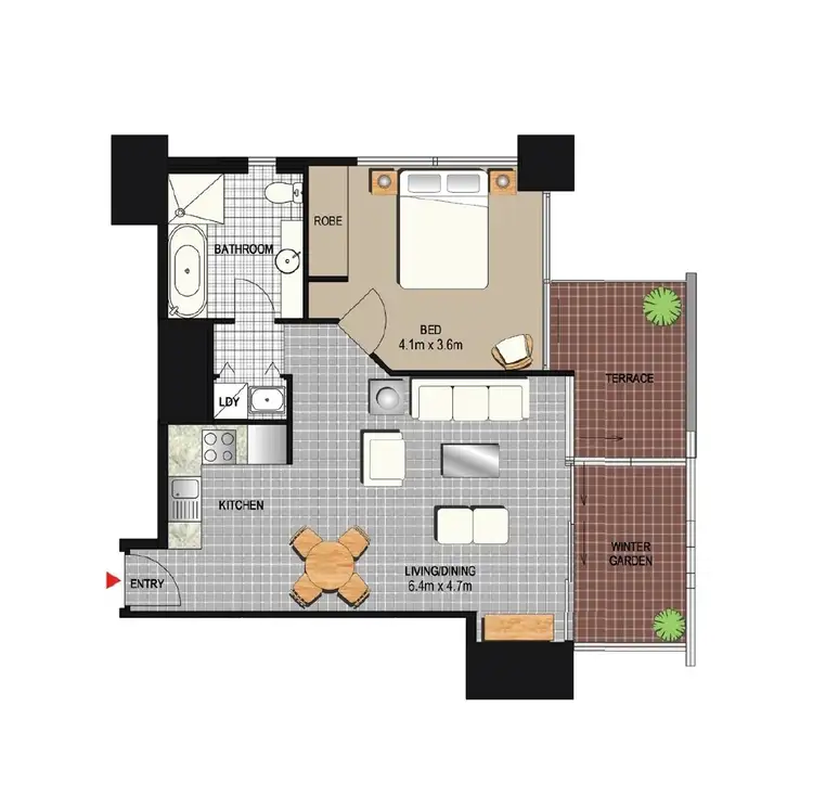 Floorplan of Homely apartment listing, 2402/91 Liverpool Street, Sydney NSW 2000