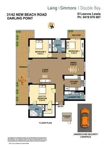 Floorplan of Homely apartment listing, 31/42 New Beach Road, Darling Point NSW 2027