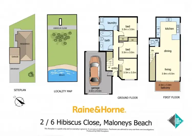 Floorplan of Homely unit listing, 2/6 Hibiscus Close, Maloneys Beach NSW 2536