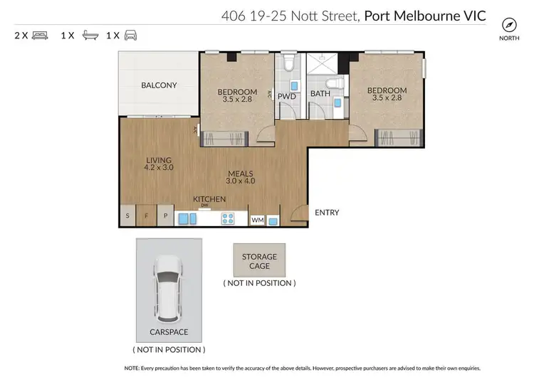 Floorplan of Homely apartment listing, 406/19-25 Nott Street, Port Melbourne VIC 3207