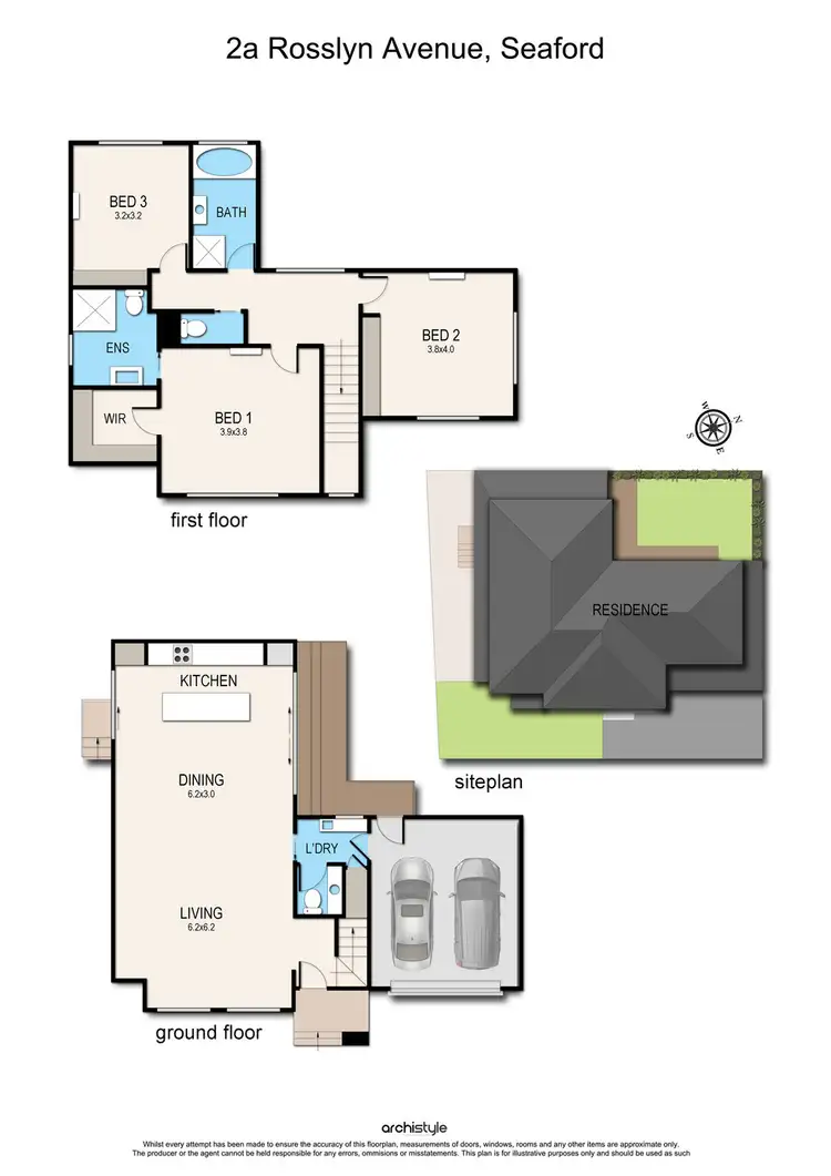 Floorplan of Homely townhouse listing, 2A Rosslyn Avenue, Seaford VIC 3198