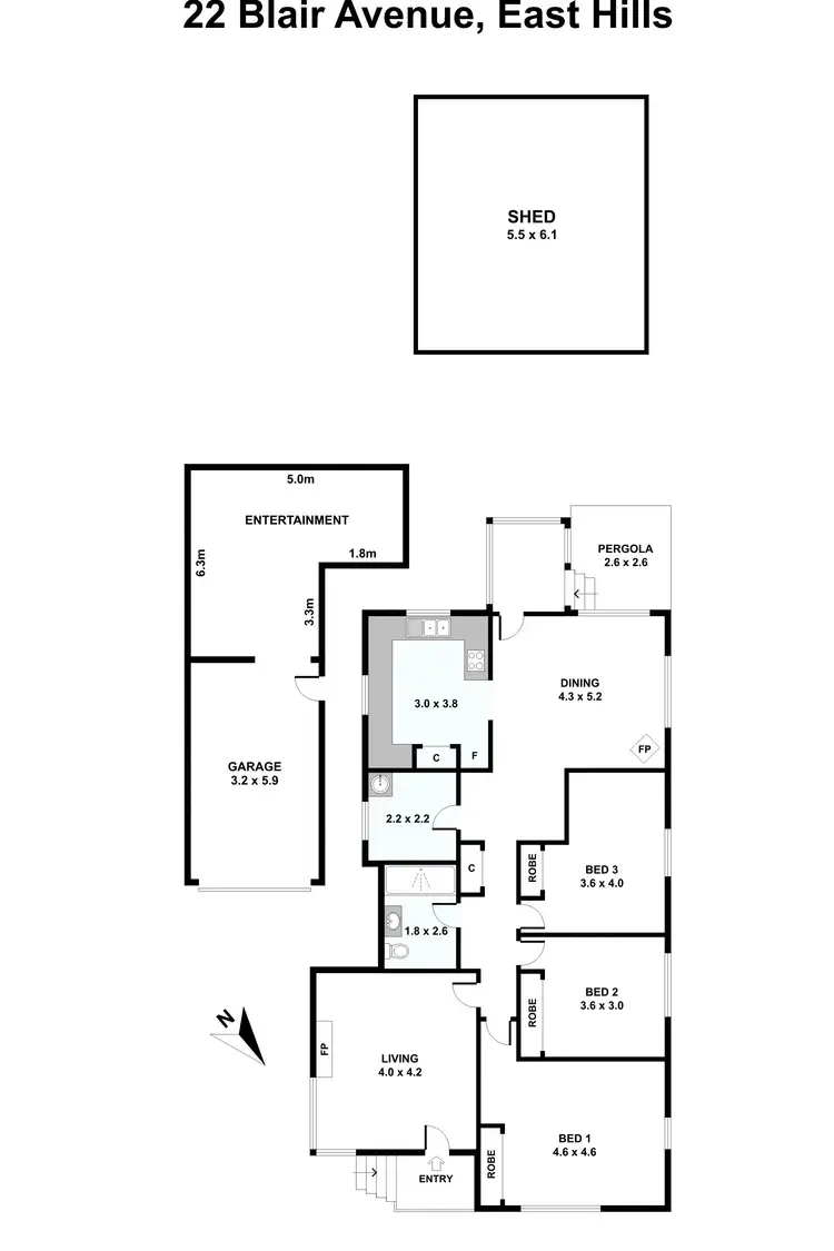 Floorplan of Homely house listing, 22 Blair Avenue, East Hills NSW 2213