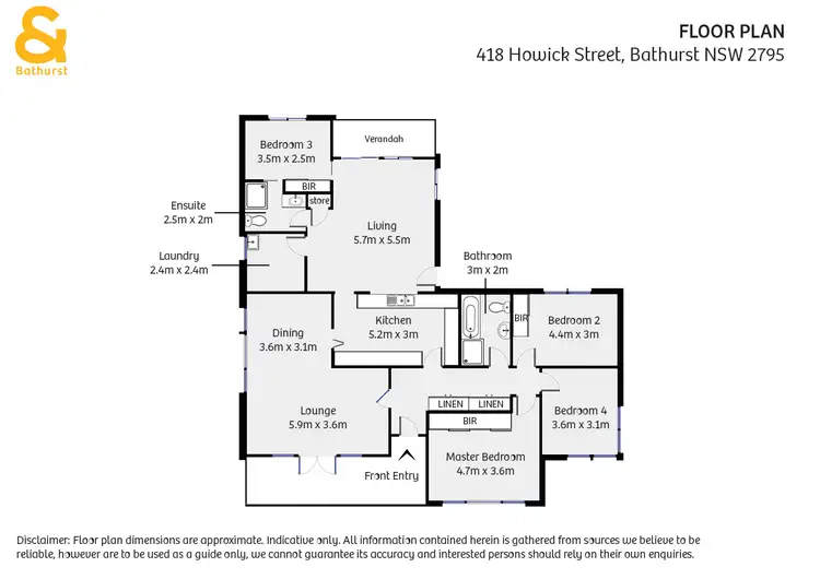 Floorplan of Homely house listing, 418 Howick Street, Bathurst NSW 2795