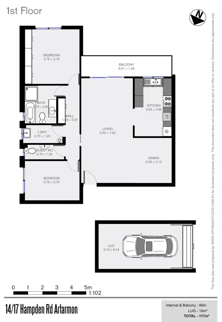Floorplan of Homely unit listing, 14/17 Hampden Road, Artarmon NSW 2064
