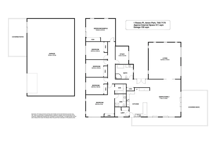 Floorplan of Homely house listing, 1 Rotary Place, Acton Park TAS 7170